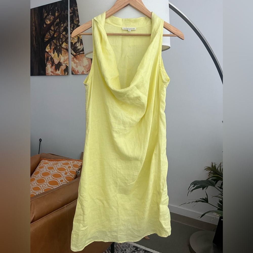 Carmen Rion Linen Scoop Neck Dress